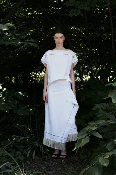 Embroidered Wrap Skirt