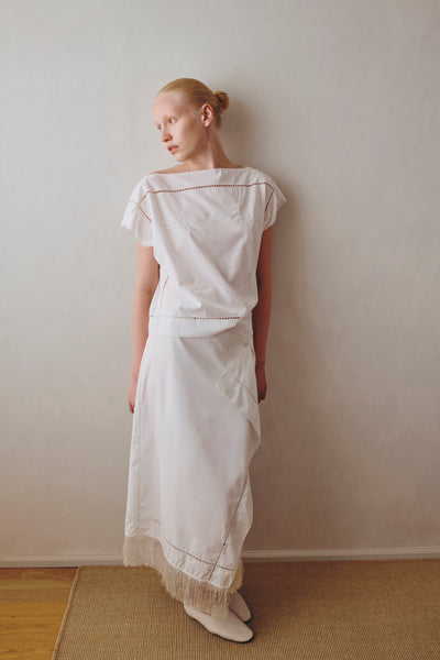 Embroidered Wrap Skirt